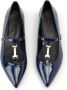Iceberg Zwarte Patent T-Sluiting Puntige Ballet Platte Schoen - Thumbnail 2