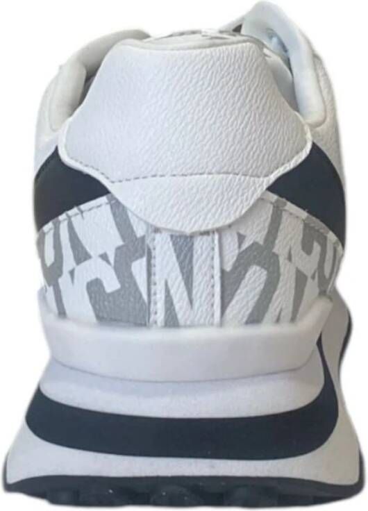 Icon Denim Witte Leren Sneaker met Logo Details White Heren