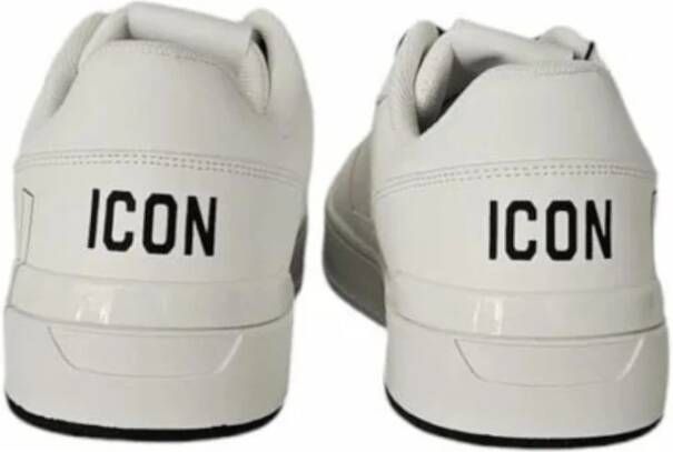 Icon Denim Witte Sneaker met Maxi Logo Belettering White Heren