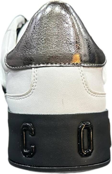 Icon Denim Witte Sneaker met Zwart Logo Lettering White Heren