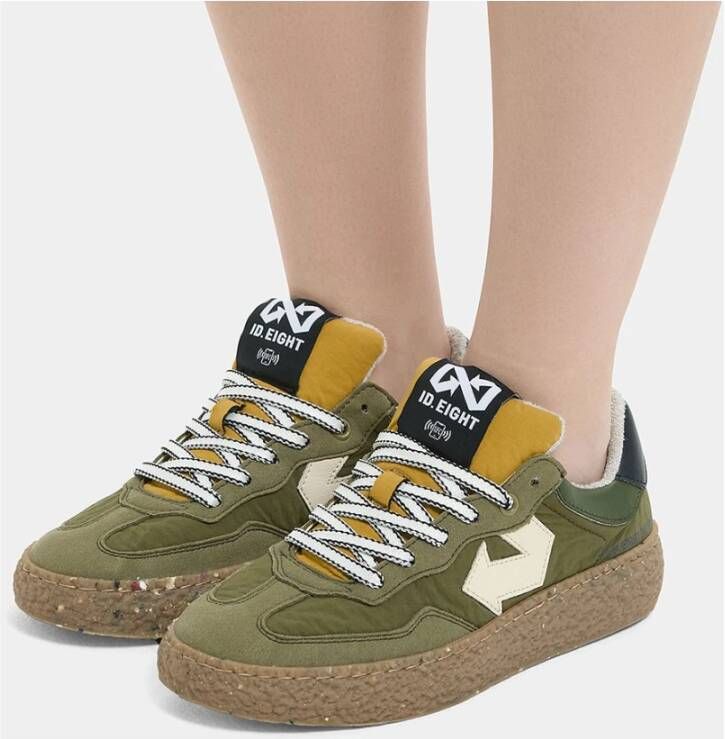 Id.eight groene sneaker met mosterd tong