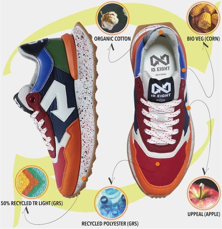 Id.eight Diepblauwe Sneaker met Uniek Design Multicolor Unisex