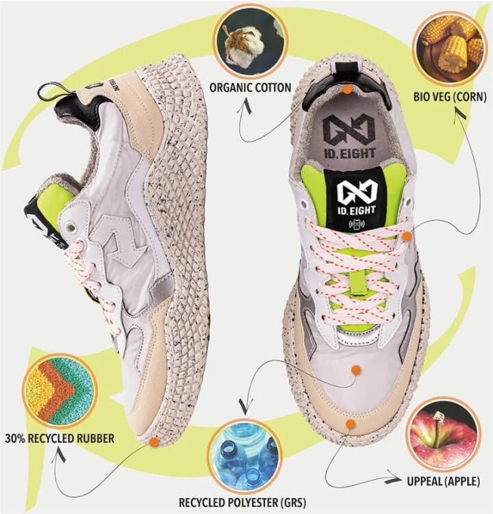 Id.eight Witte Gekreukelde Cocktail Schoenen Gangnam Stijl Multicolor Unisex