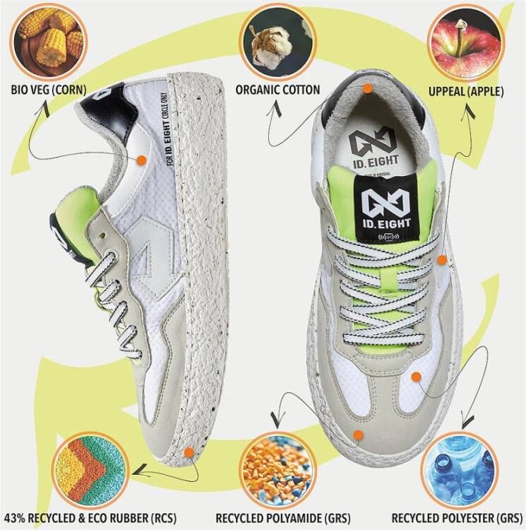 Id.eight Witte Crinkle Sneakers Multicolor Unisex