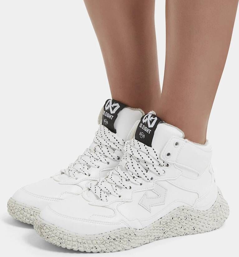 Id.eight Witte Mid-Top Sneaker met Innovatieve Materialen White Unisex