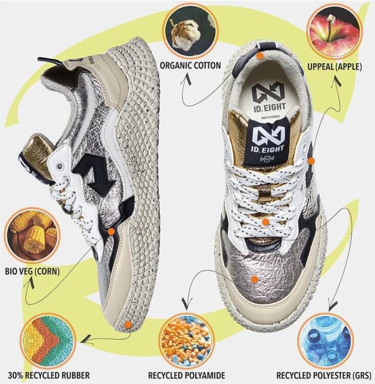 Id.eight Zilveren Urban Glam Sneaker Multicolor Unisex