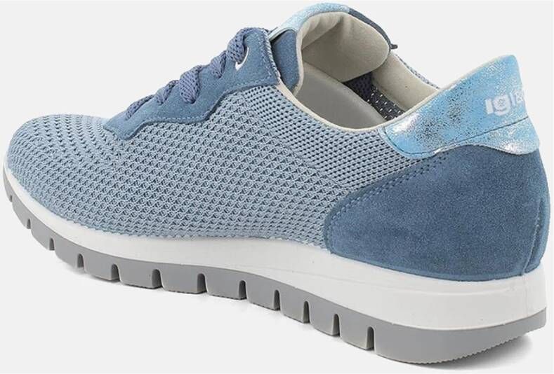 Igi&Co Comfortabele Lichtblauwe Sneakers
