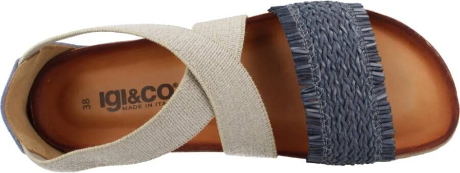 IGI&Co Stijlvolle Platte Sandalen voor Vrouwen Blue Dames