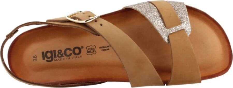 IGI&Co Stijlvolle Platte Sandalen voor Vrouwen Brown Dames