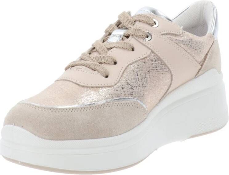 IGI&Co Leren en Stoffen Dames Sneakers Beige Dames