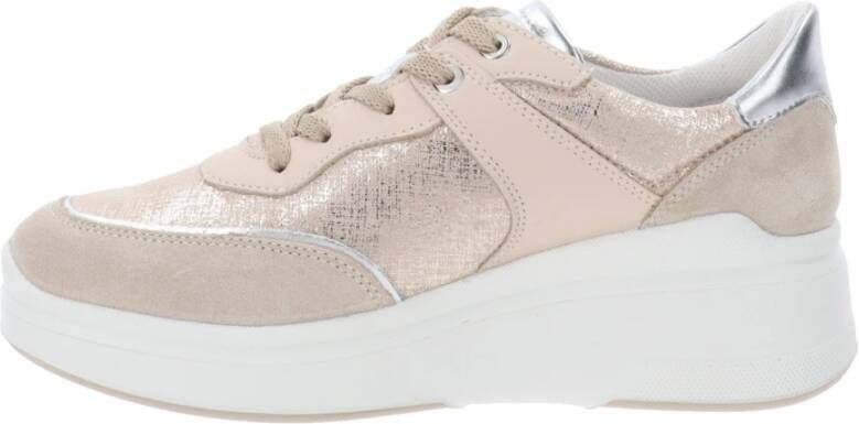 IGI&Co Leren en Stoffen Dames Sneakers Beige Dames