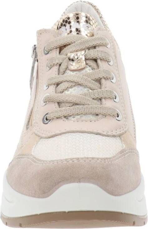 IGI&Co Leren en stoffen damessneakers Beige Dames