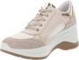 IGI&Co Leren en stoffen damessneakers Beige Dames - Thumbnail 4