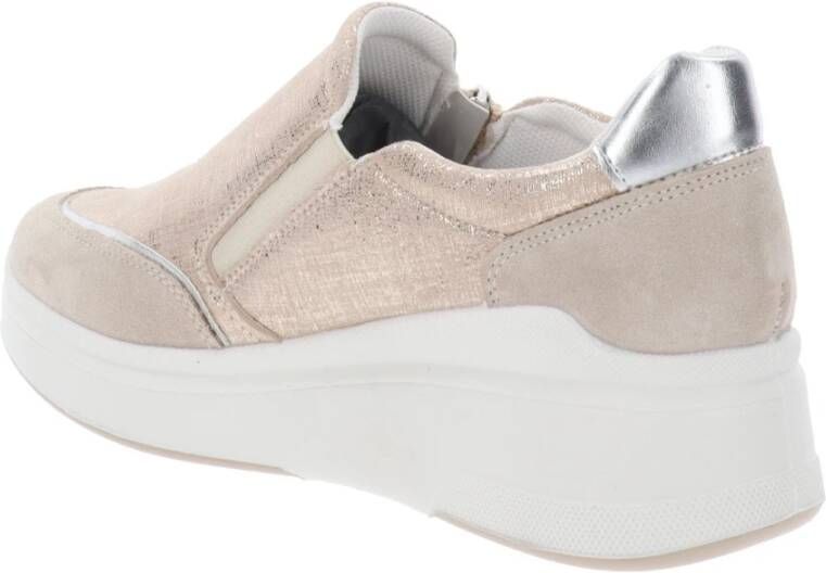 IGI&Co Leren en Stoffen Rits Sneakers Beige Dames