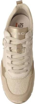 Igi&Co Witte en beige damessneakers