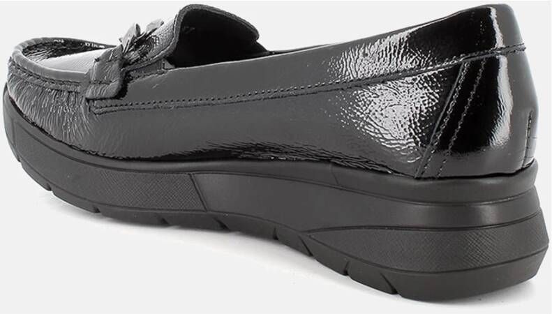 Igi&Co Zwarte Leren Mocassins met Licht Sleehakje