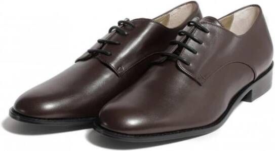 Ines De La Fressange Paris Bruin Leren Kelly Derby Schoenen Brown Dames