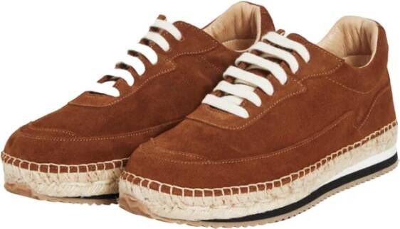 Ines De La Fressange Paris Bruine Suède Touwzool Sneakers Brown Dames