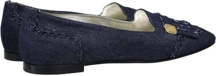 Ines De La Fressange Paris Denim Loafer Ballerina Médaille d`Or Logo Blue Dames