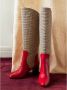 Ines De La Fressange Paris Rode Tweed Hoge Hak Laars Multicolor Dames - Thumbnail 5