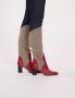 Ines De La Fressange Paris Rode Tweed Hoge Hak Laars Multicolor Dames - Thumbnail 6