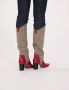 Ines De La Fressange Paris Rode Tweed Hoge Hak Laars Multicolor Dames - Thumbnail 8