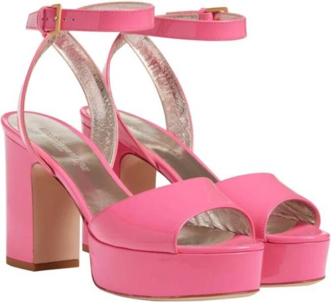 Ines De La Fressange Paris Roze Patent Platform Sandaal Pink Dames