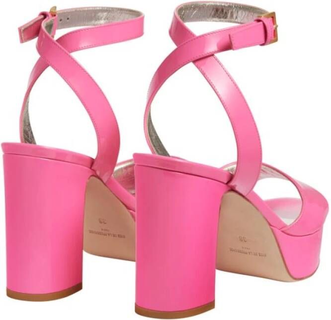 Ines De La Fressange Paris Roze Patent Platform Sandaal Pink Dames