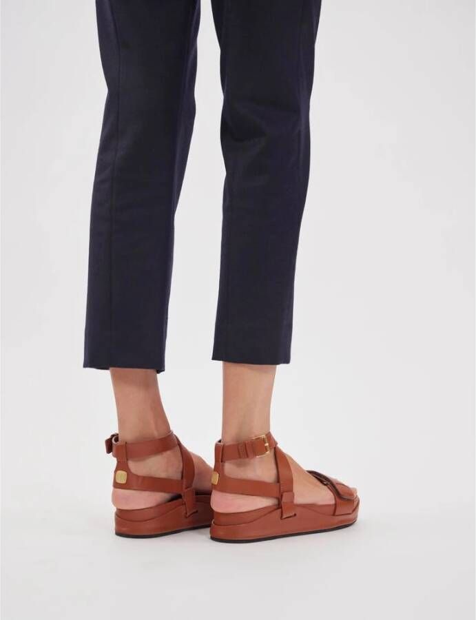 Ines De La Fressange Paris Zwarte platform sandaal Brown Dames