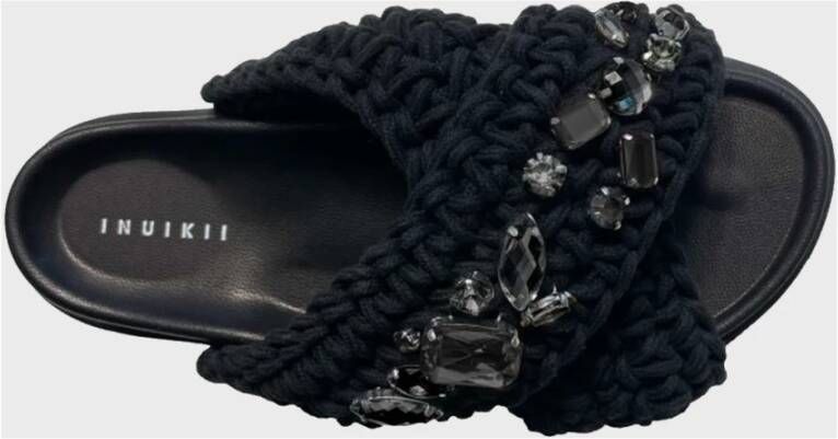 Inuikii Geweven Stenen Sandalen Black Dames