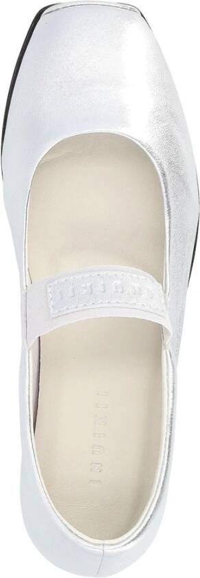 Inuikii Handgemaakte Metallic Zilveren Ballerina Schoenen