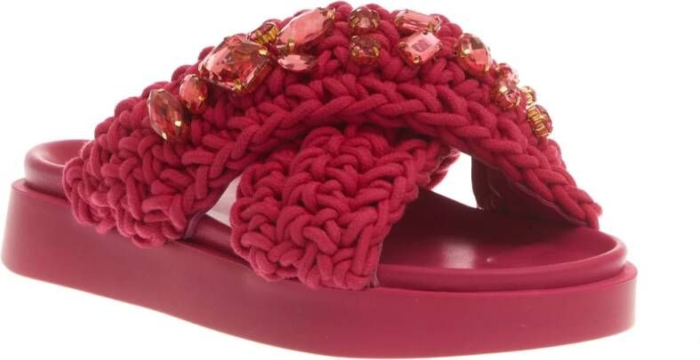 Inuikii Kruisband Fuchsia Sandalen Red Dames