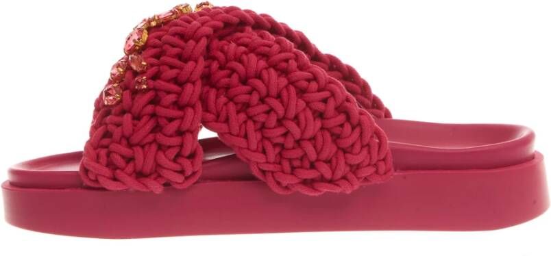 Inuikii Kruisband Fuchsia Sandalen Red Dames