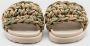 Inuikii Militaire Multilace Slides Beige Dames - Thumbnail 2