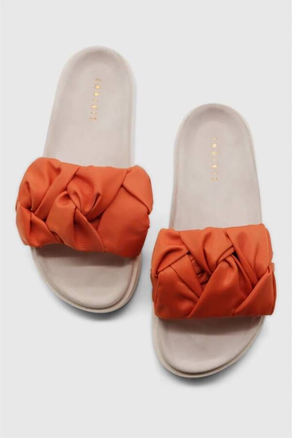 Inuikii Fjord Flower Orange Sliders Oranje Dames