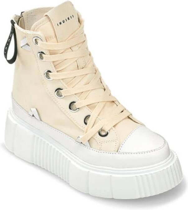 Inuikii High Matilda Canvas Sneakers Beige Dames - Foto 2