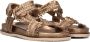 Inuovo Bronzen Geweven Sandalen met Klittenbandsluiting Brown Dames - Thumbnail 8