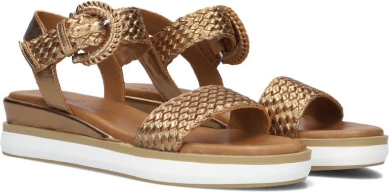 Inuovo Gevlochten Bronzen Sandalen Brown Dames