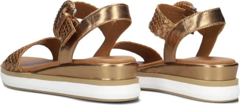 Inuovo Gevlochten Bronzen Sandalen Brown Dames