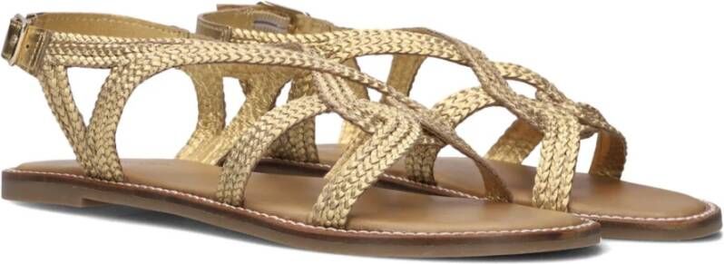 Inuovo Gevlochten Leren Sandalen Yellow Dames