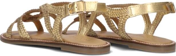 Inuovo Gevlochten Leren Sandalen Yellow Dames