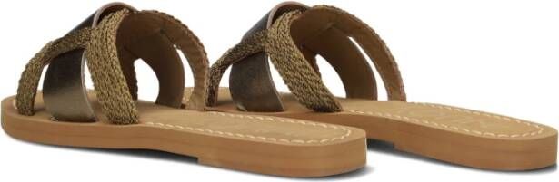 Inuovo Khaki Leren Slippers Stijlvol Model