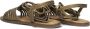Inuovo Khaki Strappy Leren Sandalen Green Dames - Thumbnail 9