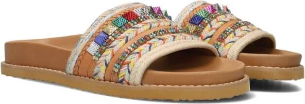 Inuovo Kleurrijke Leren Slippers met Stijlvolle Details Multicolor Dames