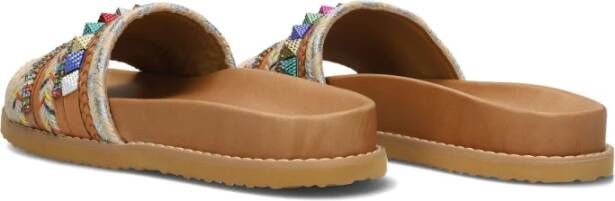 Inuovo Kleurrijke Leren Slippers met Stijlvolle Details Multicolor Dames