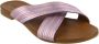 Inuovo Levendige Leren Platte Sandalen Roze Dames - Thumbnail 2