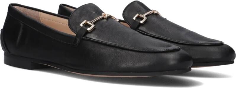 Inuovo Zwarte Leren Loafers met Gouden Detail Black Dames