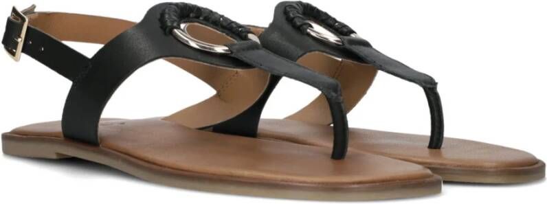 Inuovo Zwarte Sandalen met Metalen Element Black Dames