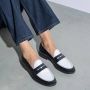 Isabel Bernard IB51015-10176 Dames Loafers Zwart Wit - Thumbnail 4