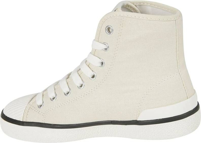 Isabel Marant Beige Canvas Sneakers met Logo Detail